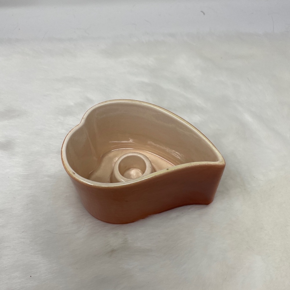 Heart‎ Shaped Candle Holder Red Wing Pink Belle Kogan B 1412 A Orange Vintage.
